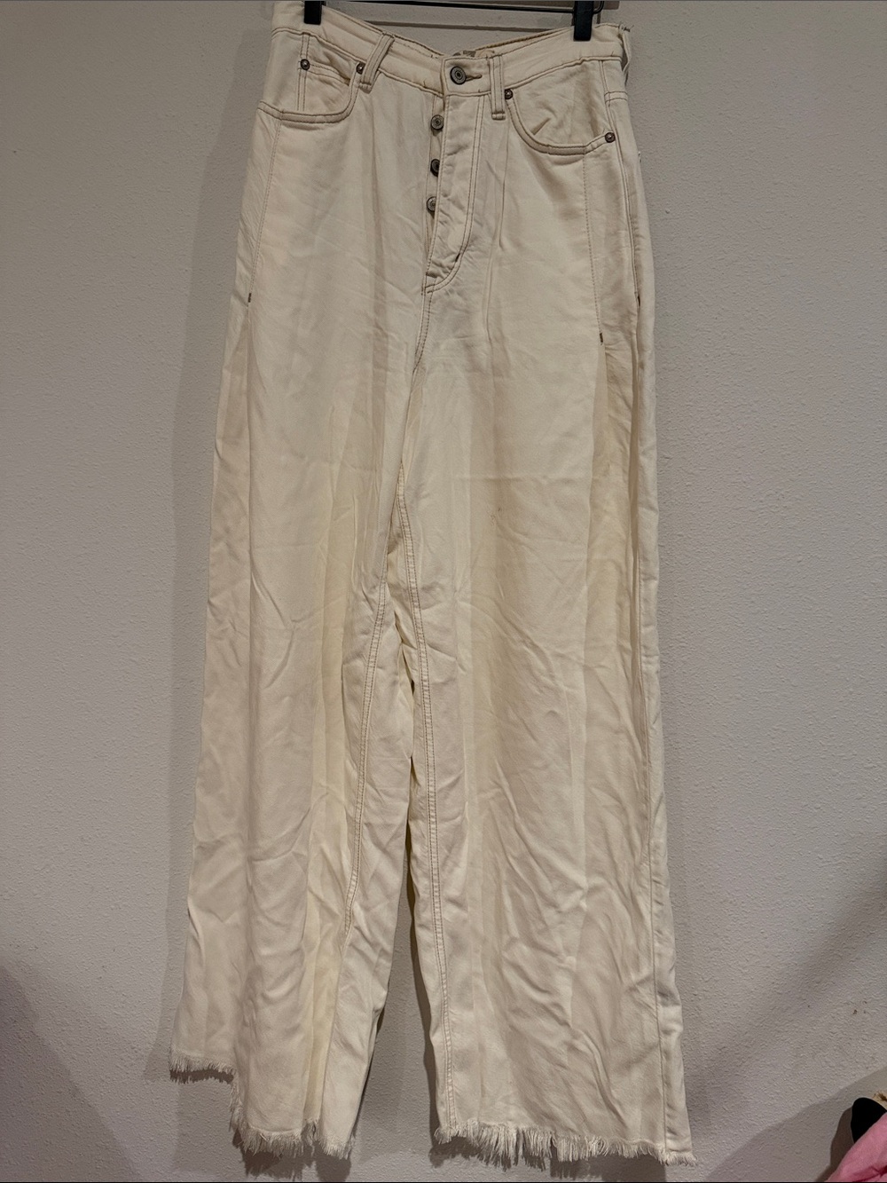 We The Free High-Rise Wide Leg Jeans in Cream - Picture 2 of 14